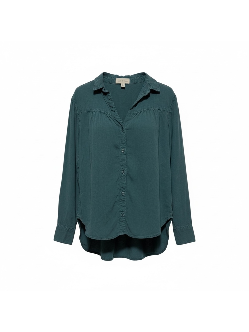 cloth & stone Women's Relaxed Casual Chic  Button-Up Shirt in Teal XS